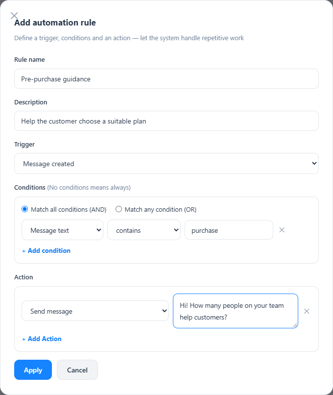 Build an automation rule