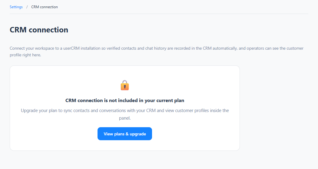 Configure the CRM connection