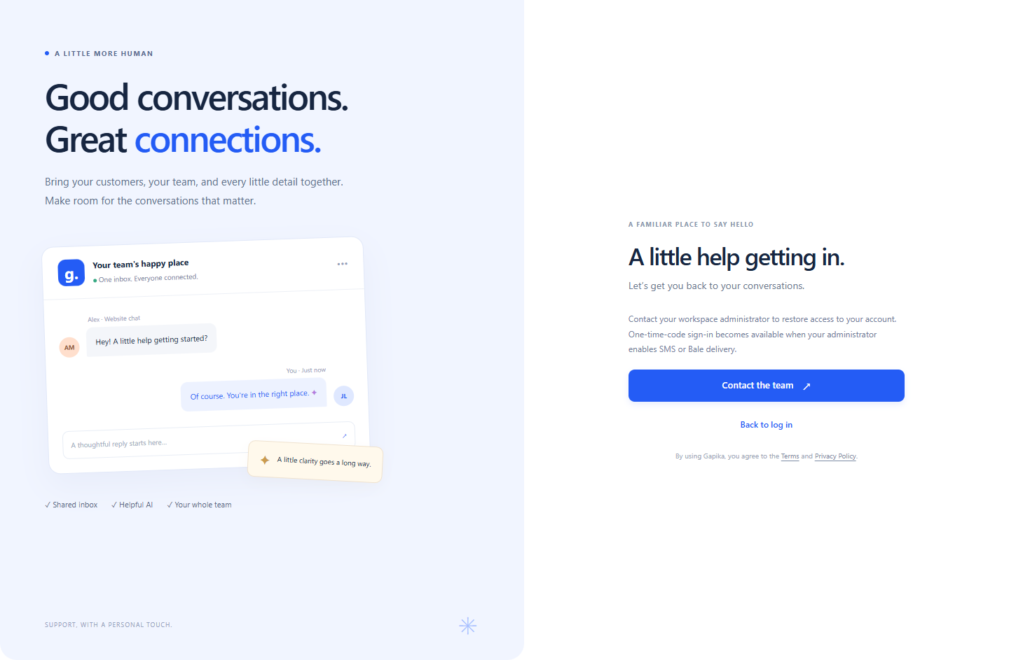 Sign in and recover access